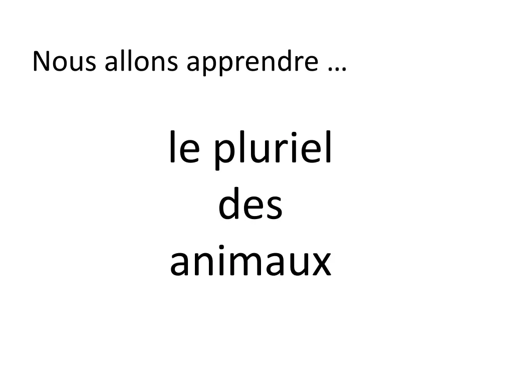 nous allons apprendre