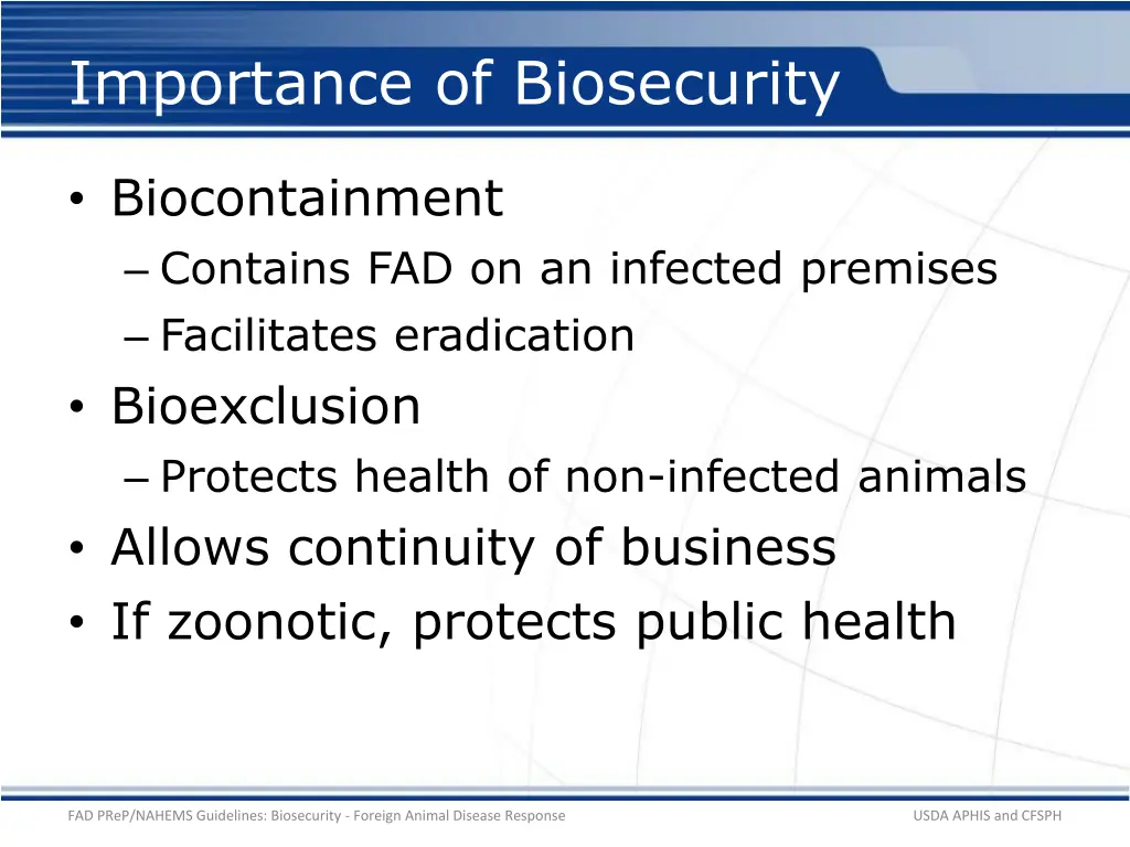 importance of biosecurity