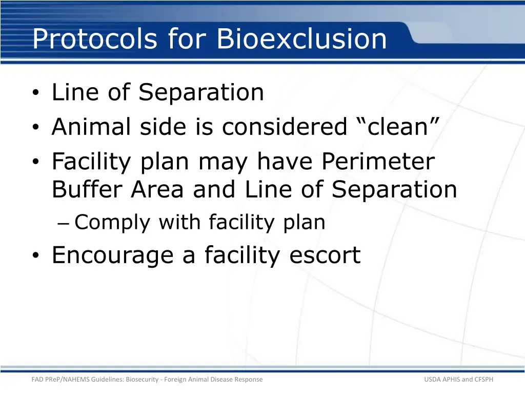 protocols for bioexclusion