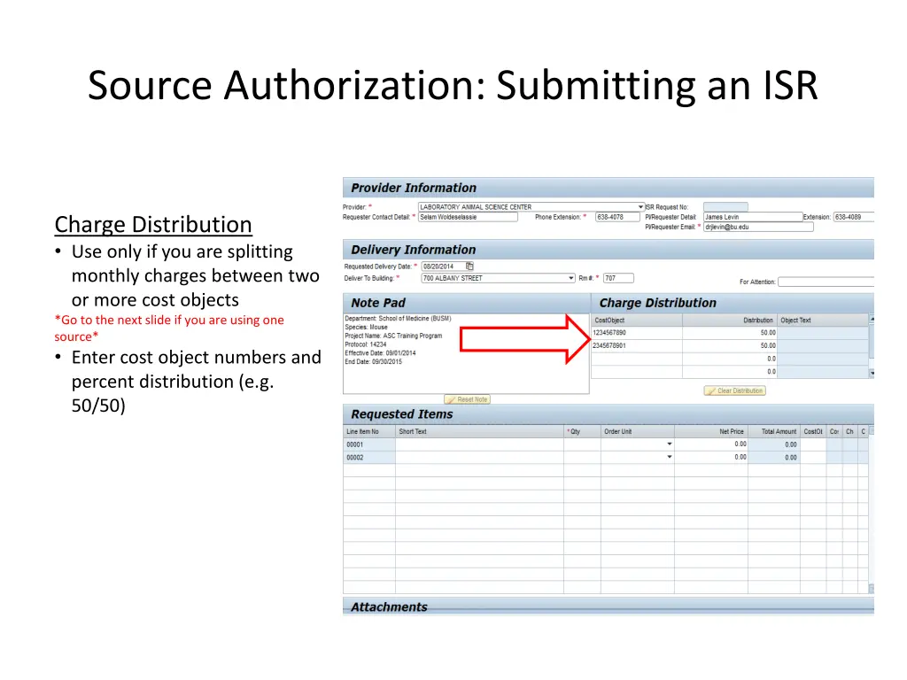 source authorization submitting an isr 2