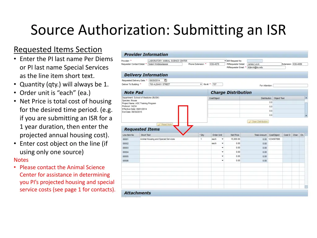 source authorization submitting an isr 3