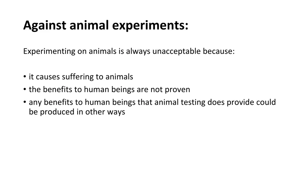 against animal experiments