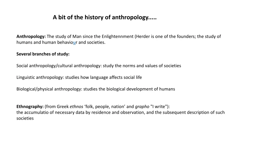 a bit of the history of anthropology