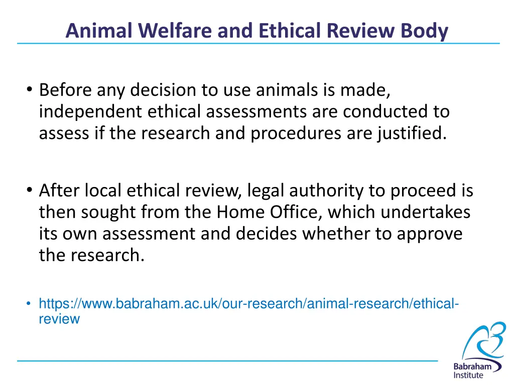 animal welfare and ethical review body