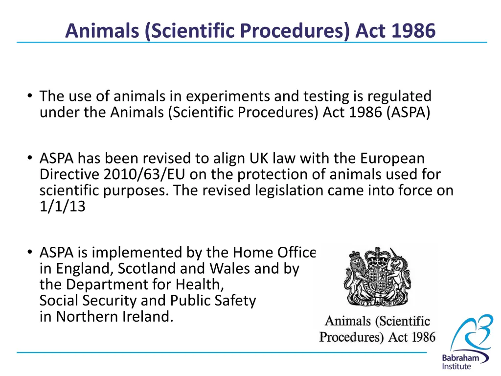 animals scientific procedures act 1986