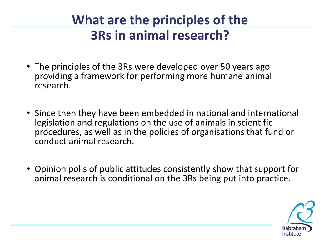 what are the principles of the 3rs in animal