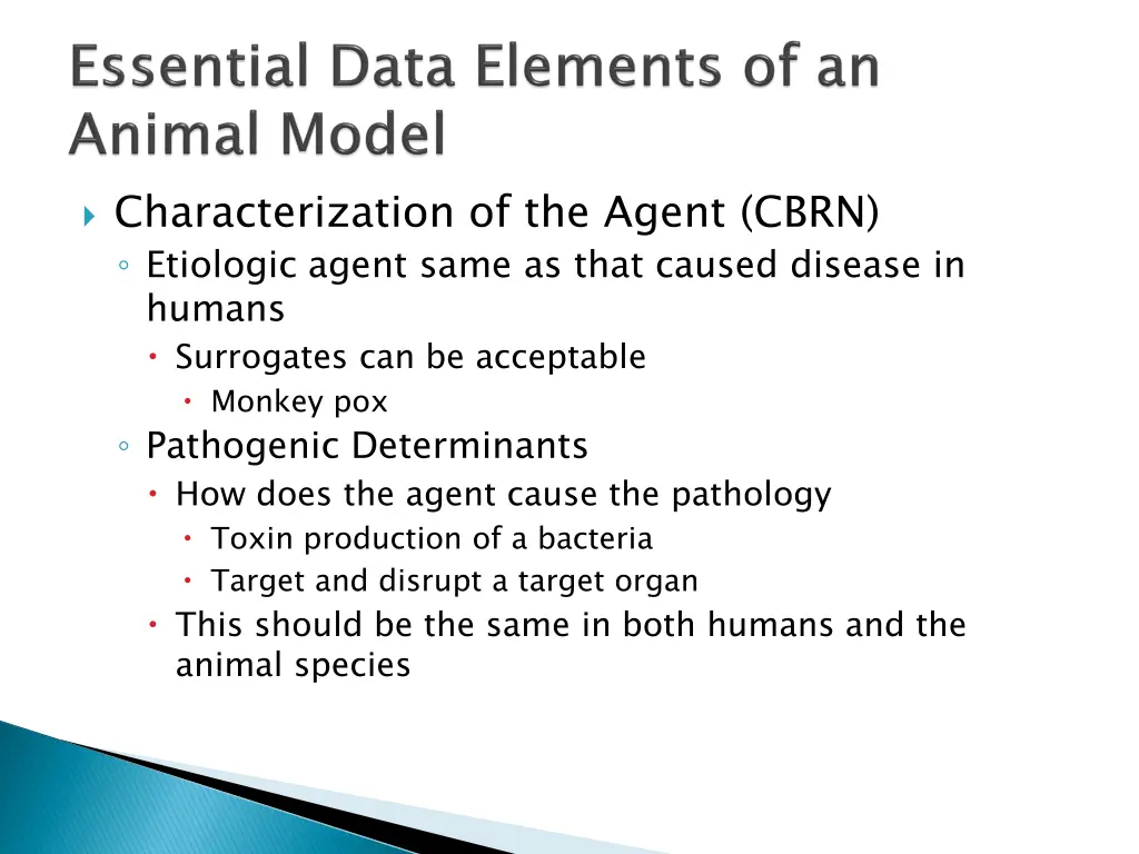 characterization of the agent cbrn etiologic