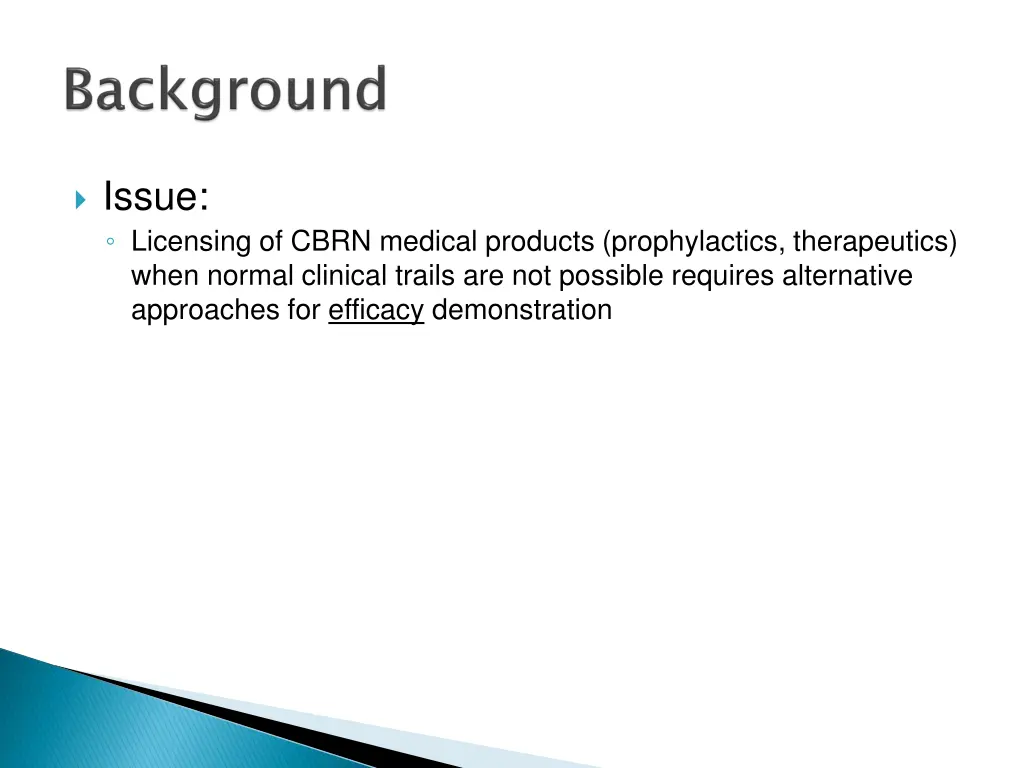 issue licensing of cbrn medical products