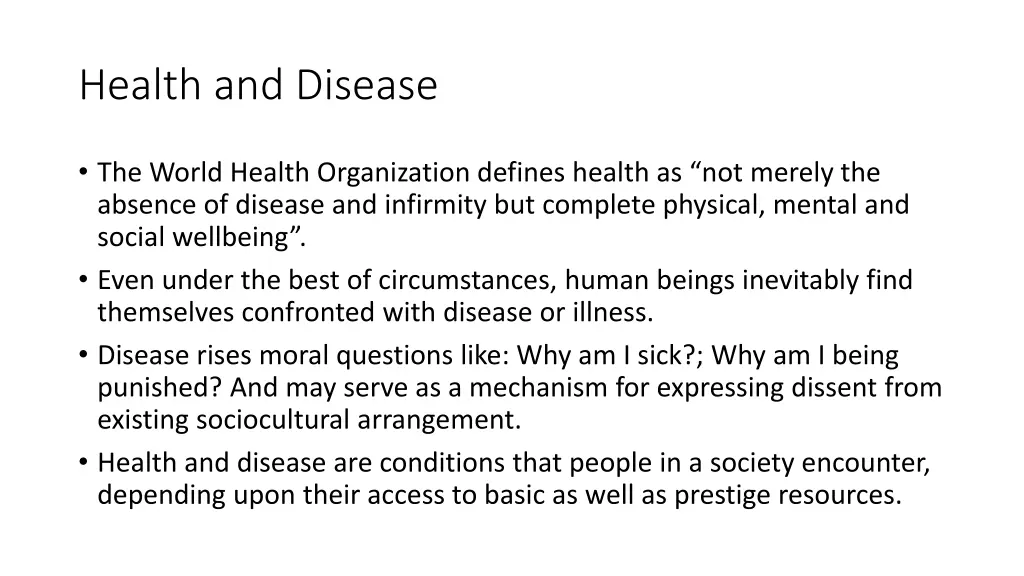 health and disease