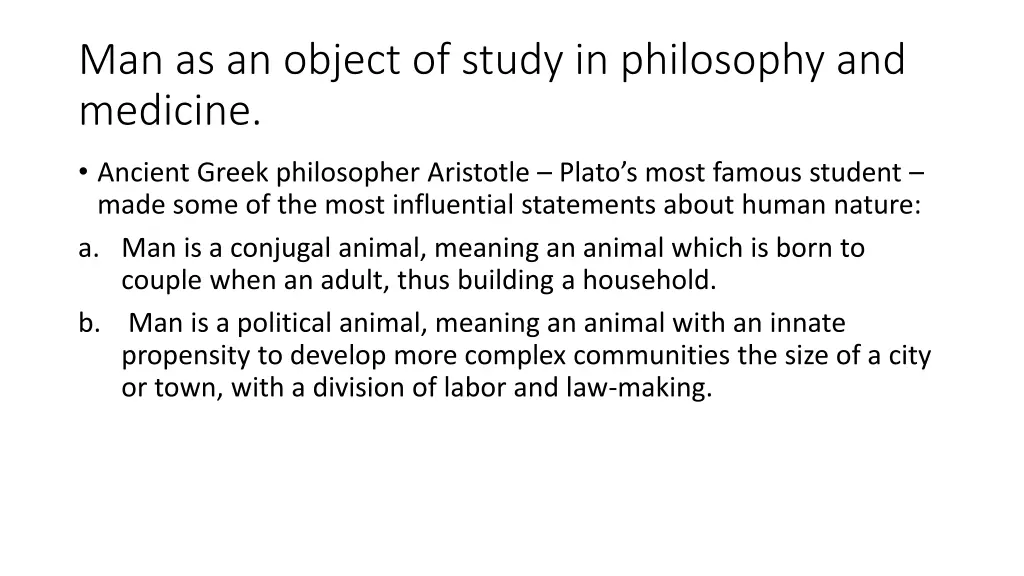 man as an object of study in philosophy