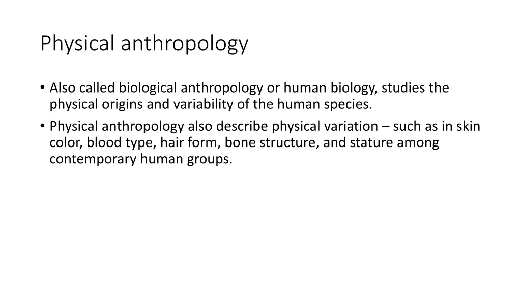 physical anthropology