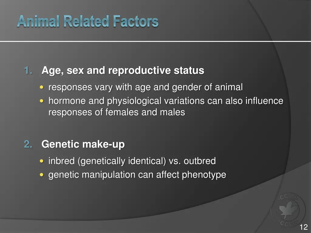 animal related factors 1