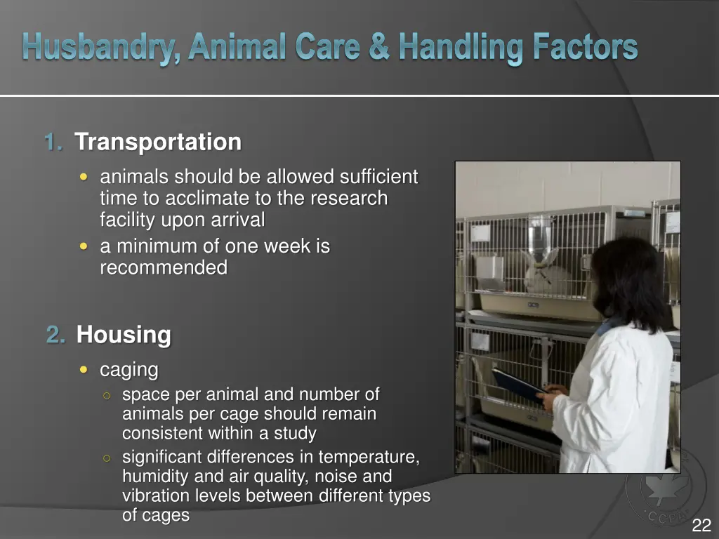 husbandry animal care handling factors 1