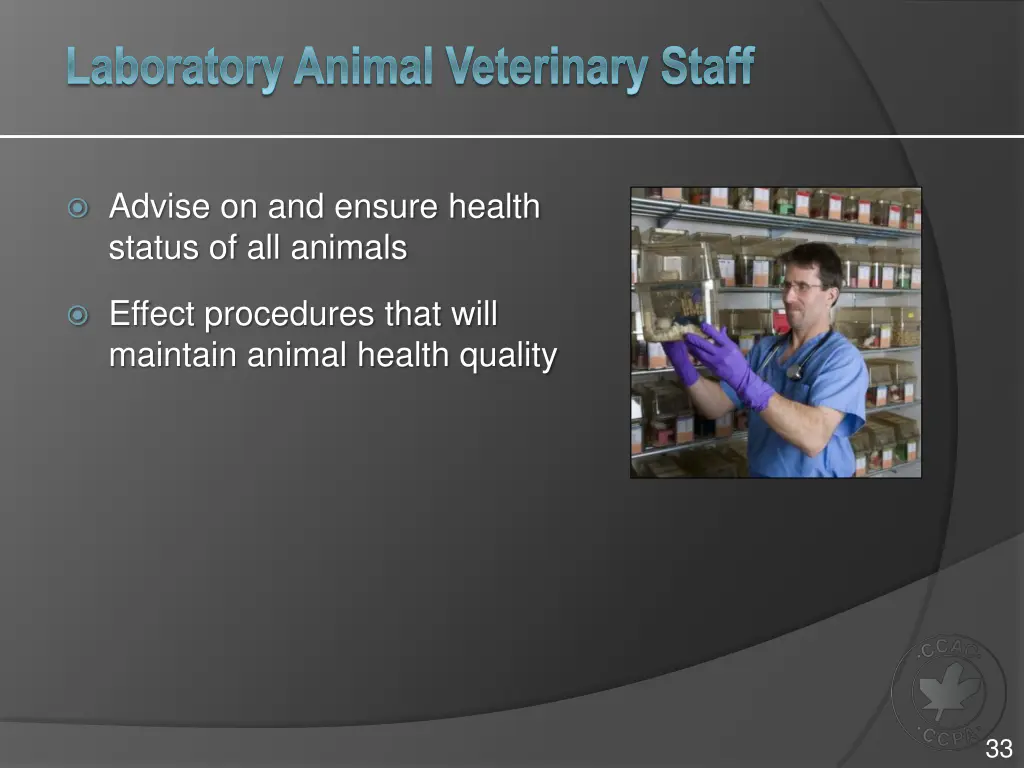 laboratory animal veterinary staff