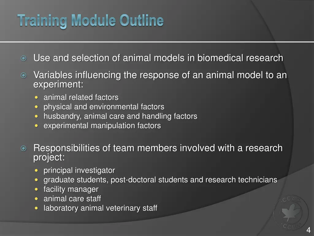 training module outline