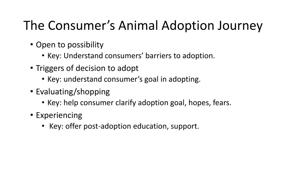 the consumer s animal adoption journey