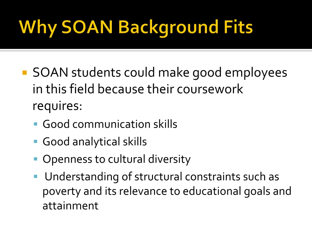 soan students could make good employees in this 2