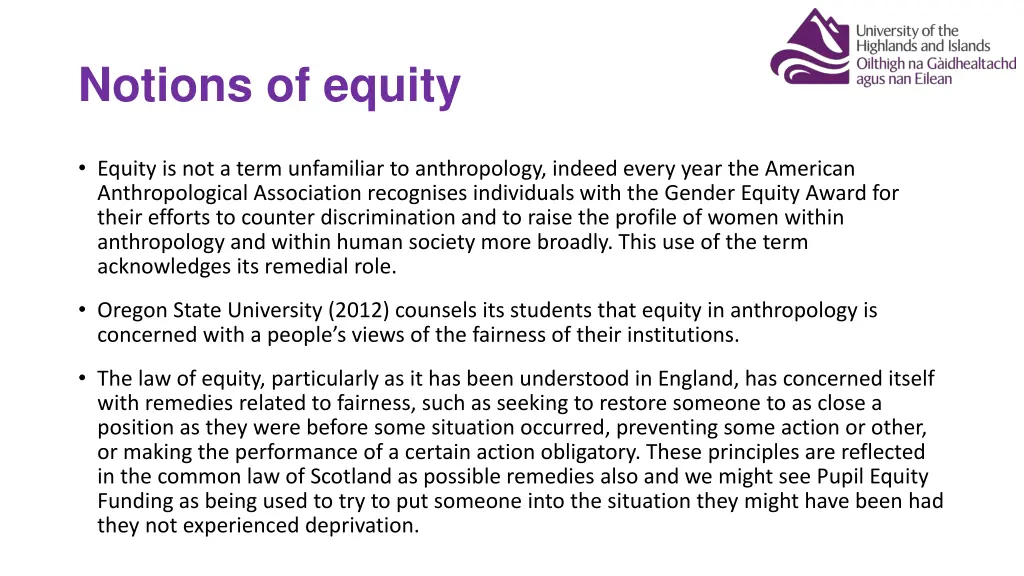 notions of equity 1