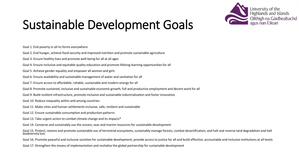 sustainable development goals sustainable