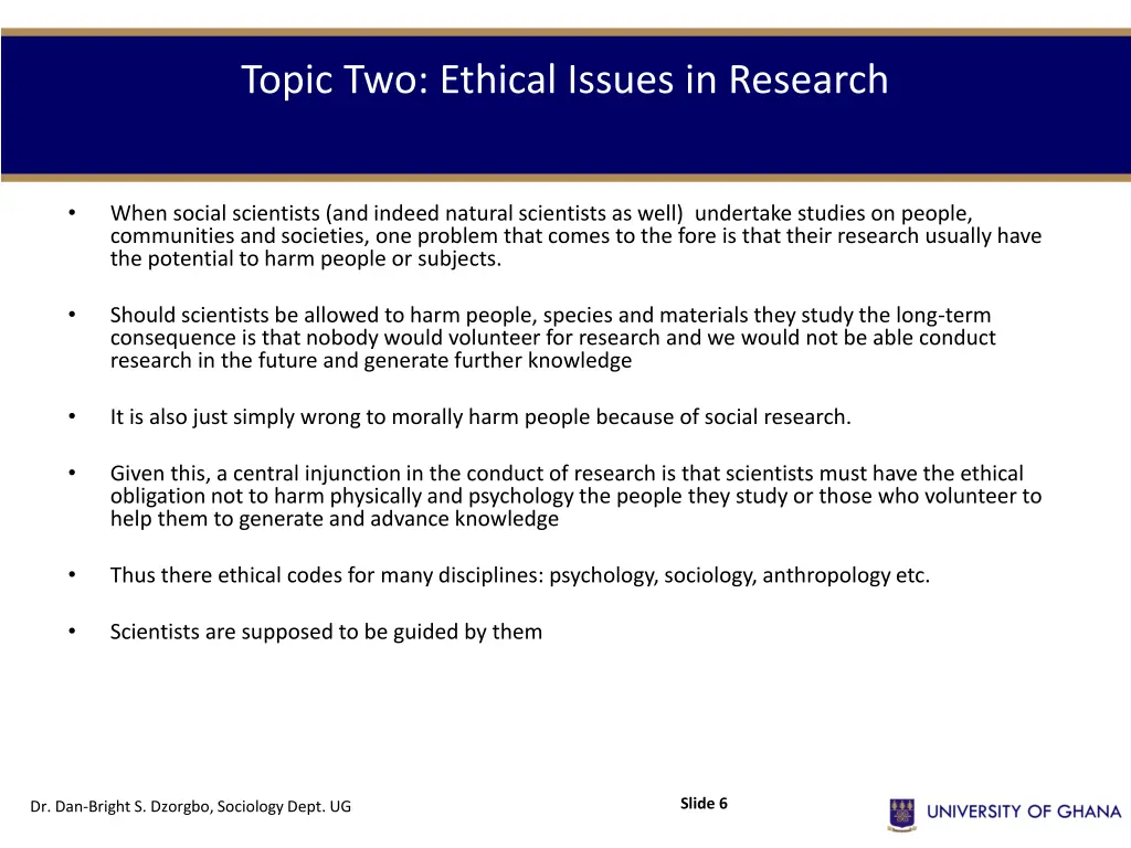 topic two ethical issues in research