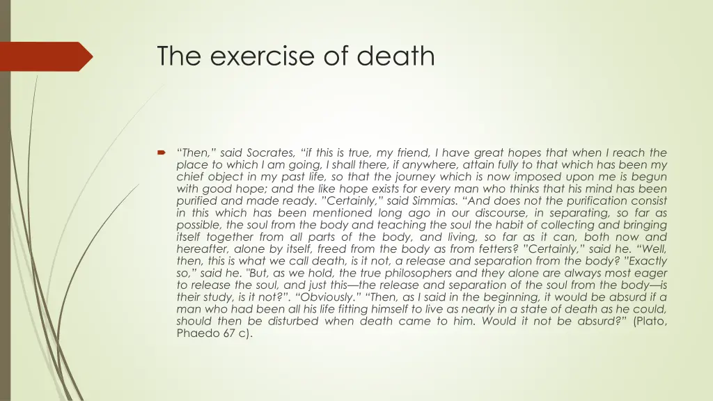 the exercise of death 1