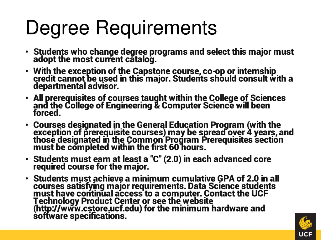 degree requirements