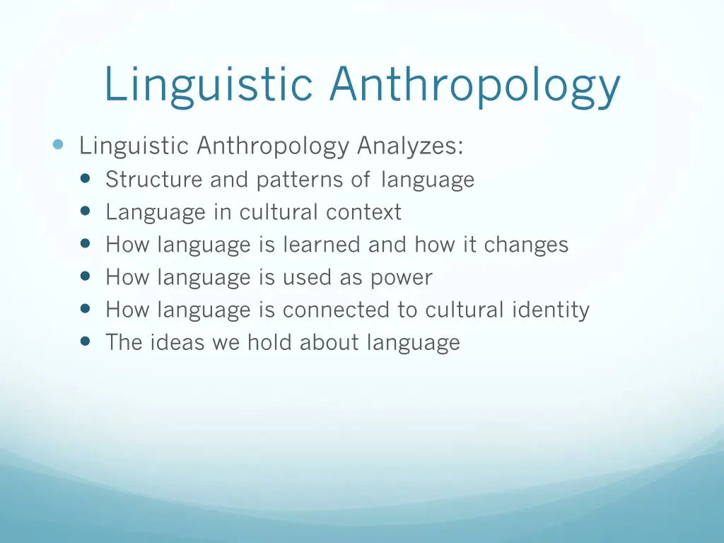 linguistic anthropology 1