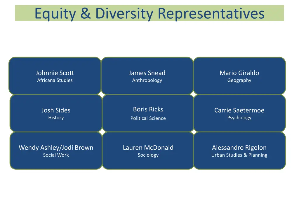 equity diversity representatives