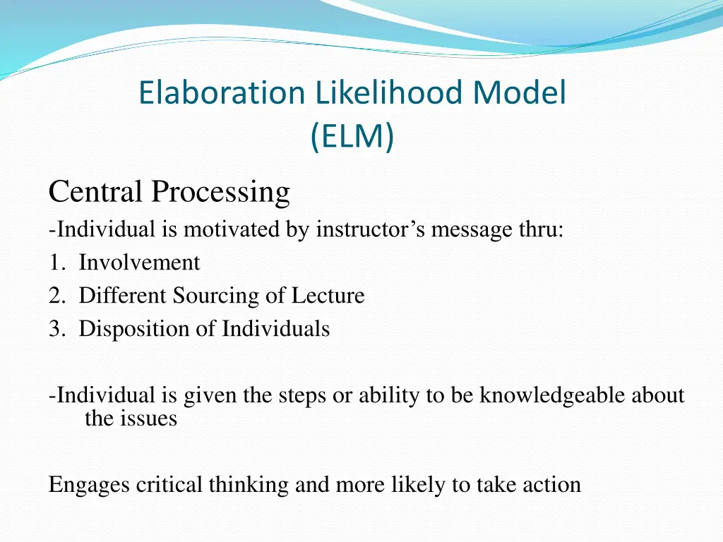 elaboration likelihood model elm