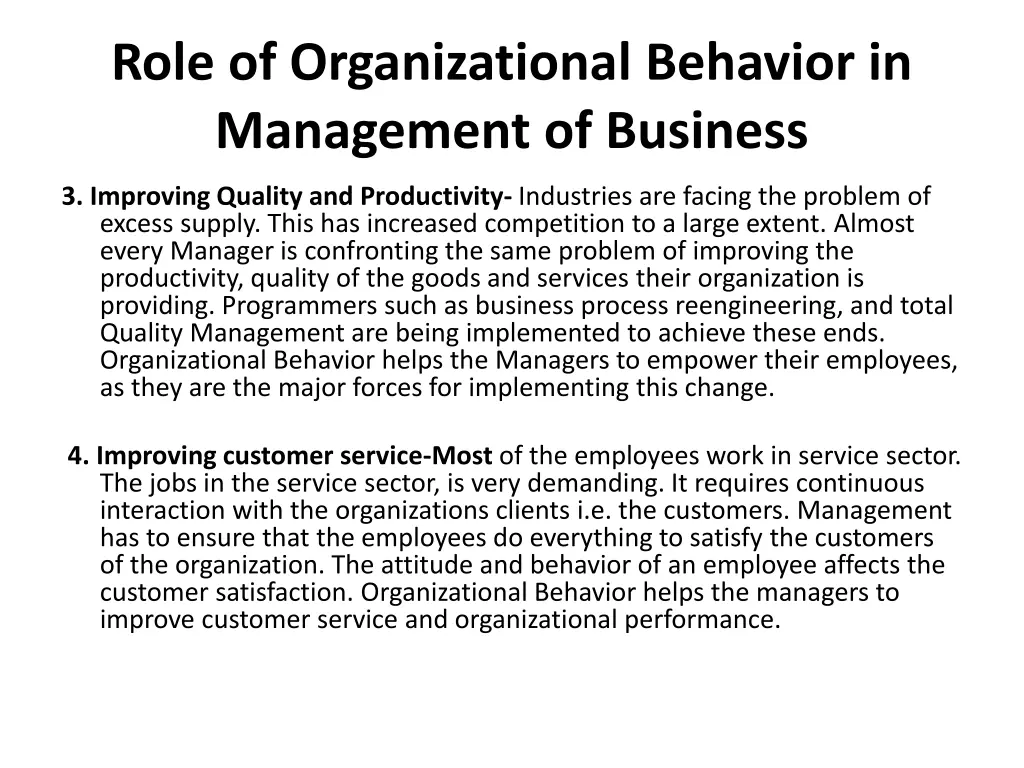 role of organizational behavior in management 1