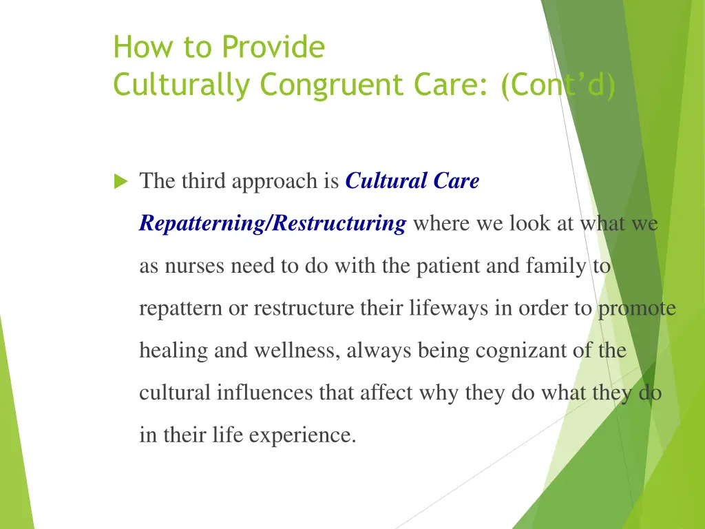 how to provide culturally congruent care cont d 1