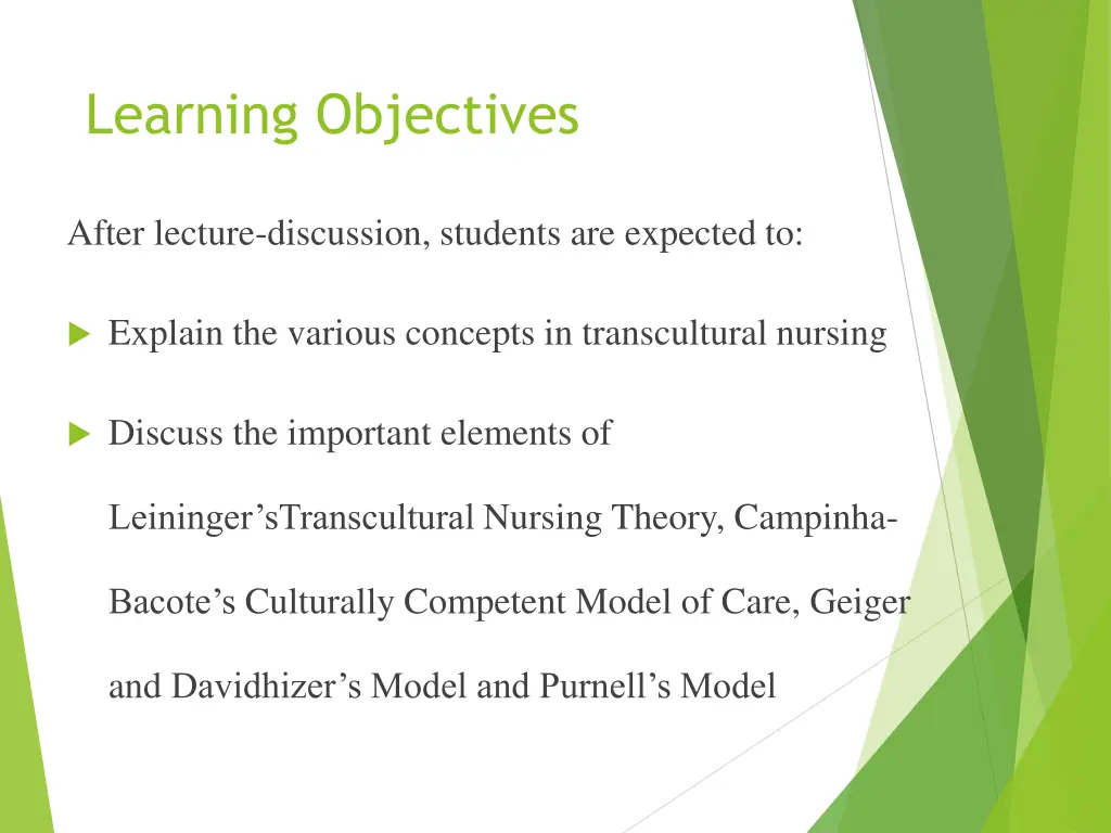 learning objectives