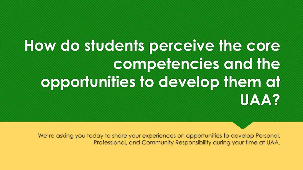 how do students perceive the core competencies