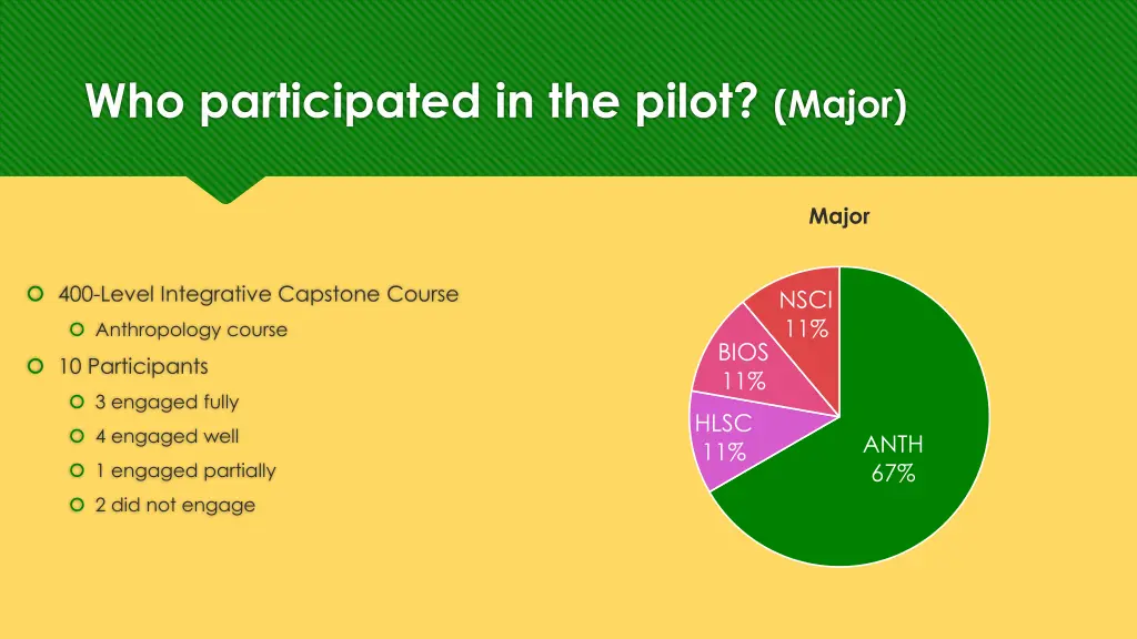 who participated in the pilot major