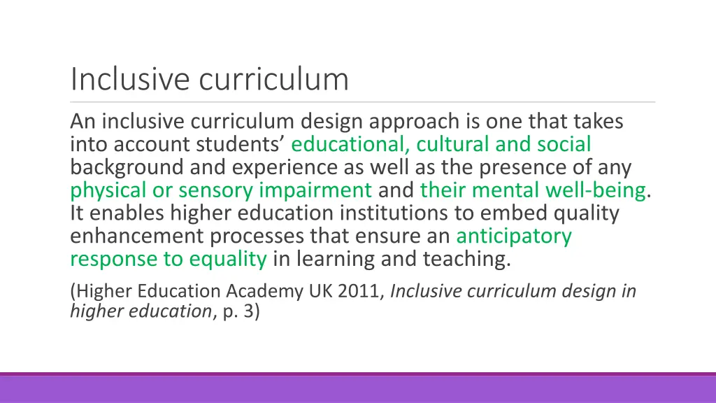 inclusive curriculum an inclusive curriculum