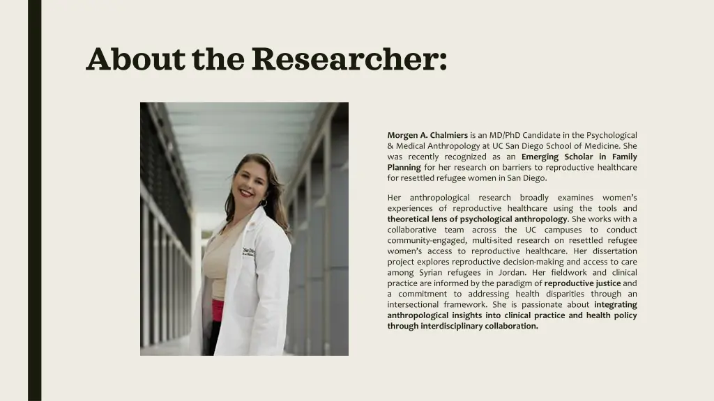 about the researcher