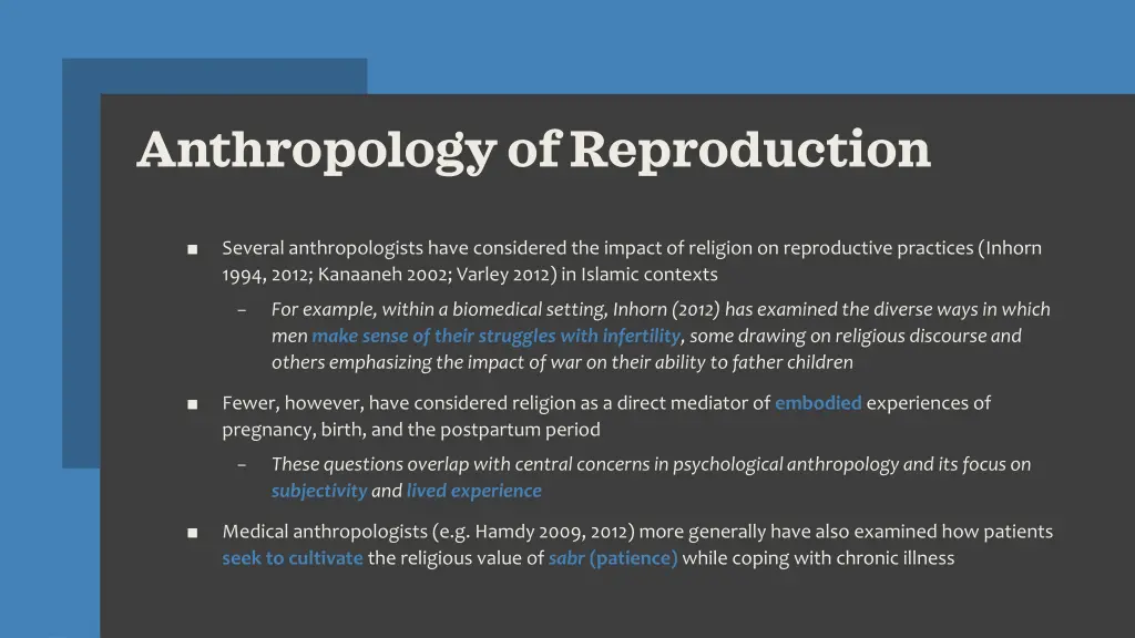 anthropology of reproduction