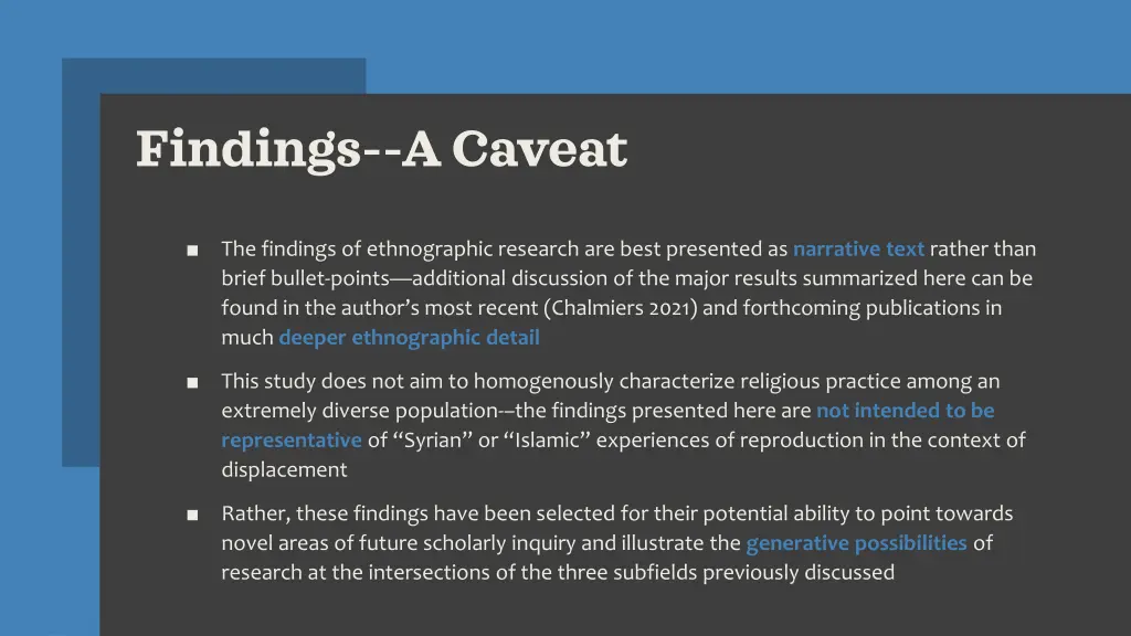 findings a caveat