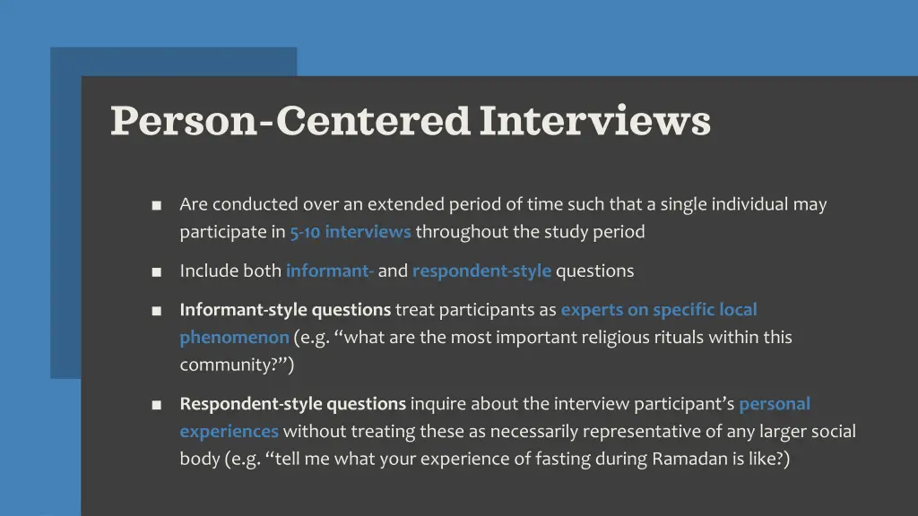 person centered interviews