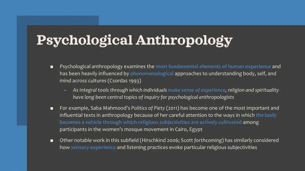 psychological anthropology