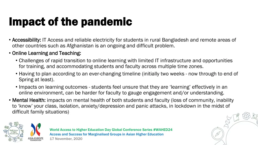 impact of the pandemic impact of the pandemic