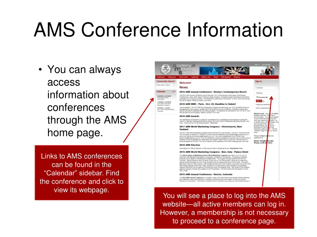 ams conference information