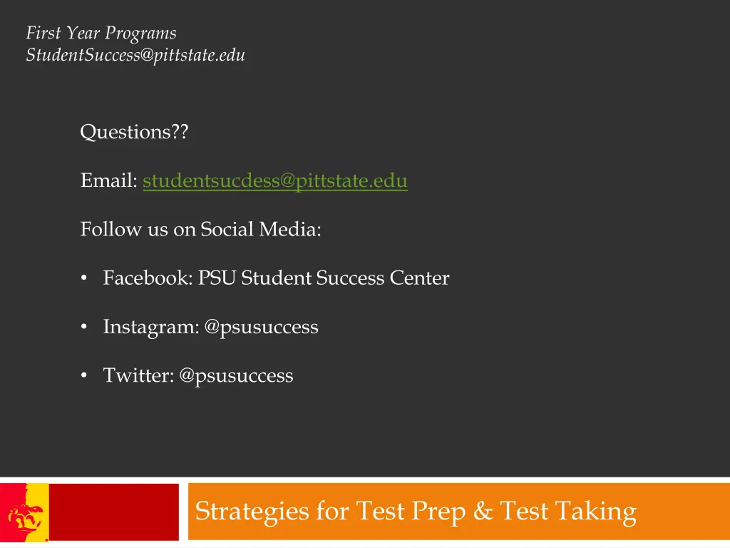 first year programs studentsuccess@pittstate edu