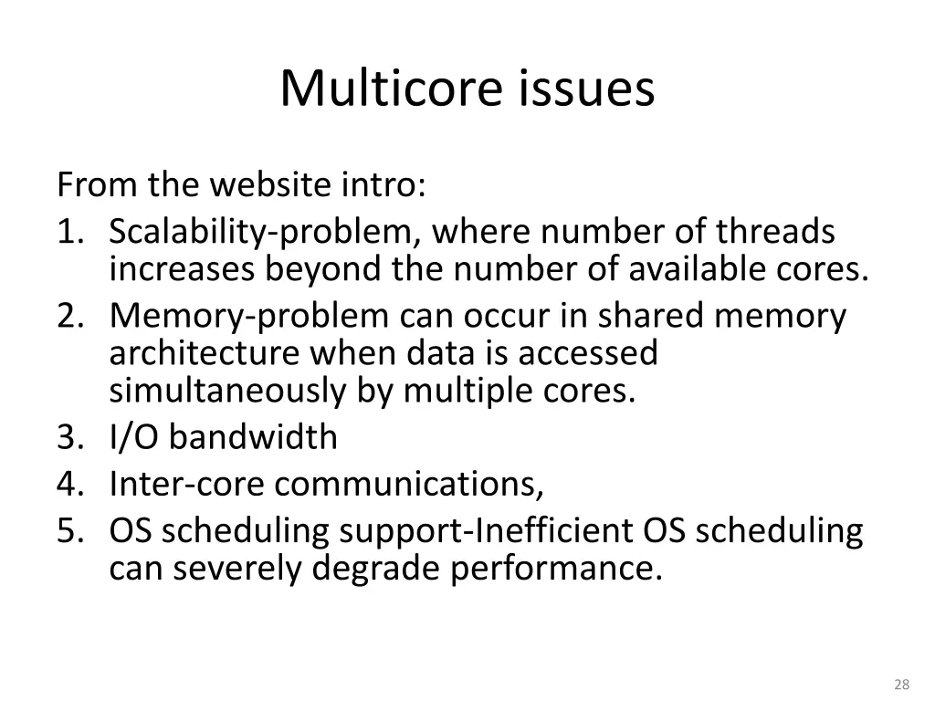 multicore issues