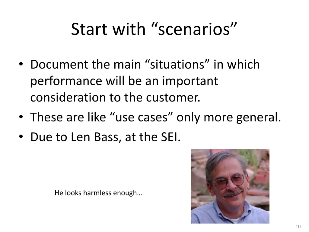 start with scenarios