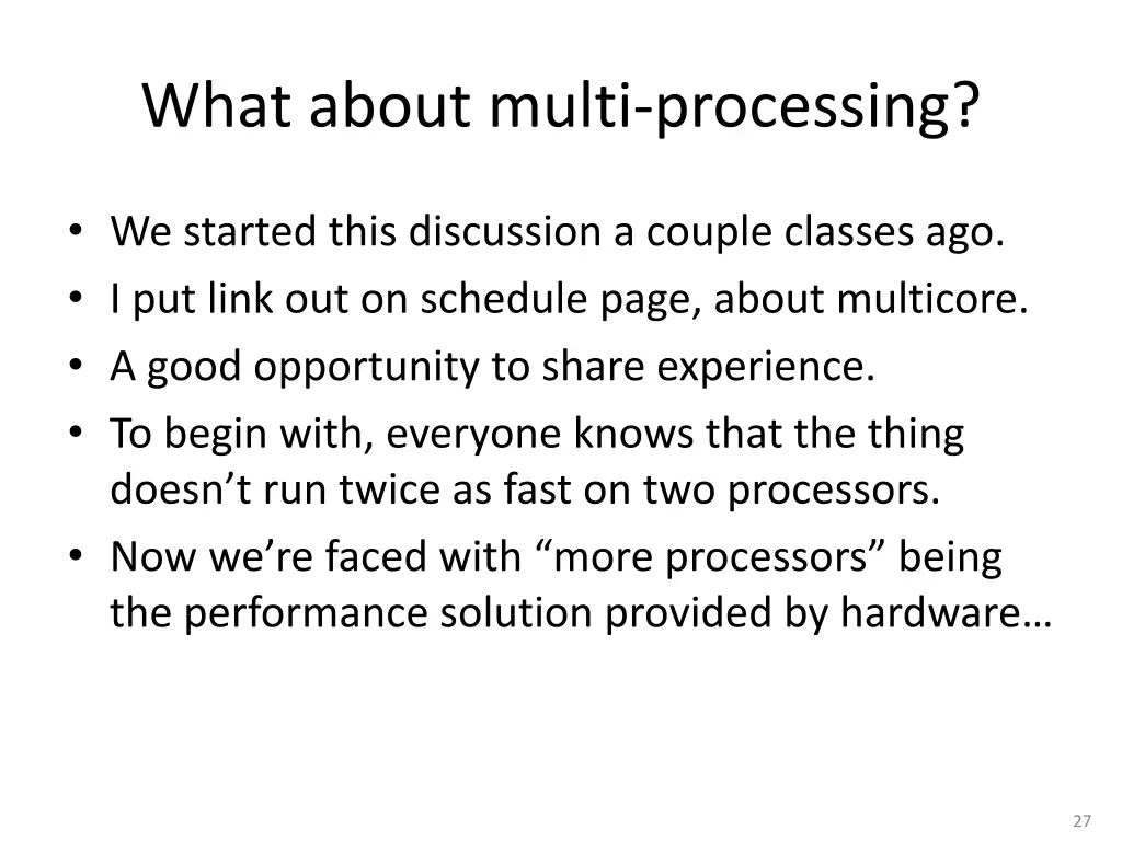 what about multi processing