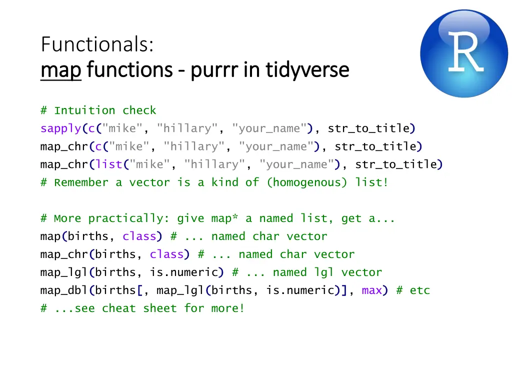 functionals map map functions functions purrr