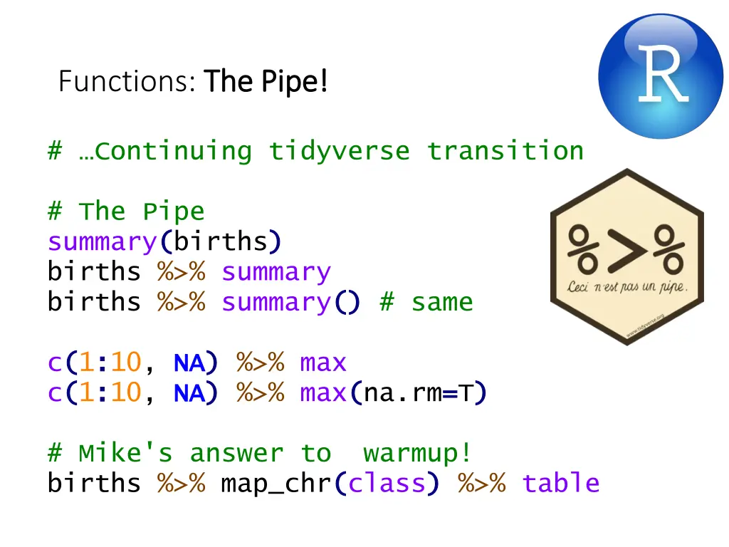 functions the pipe