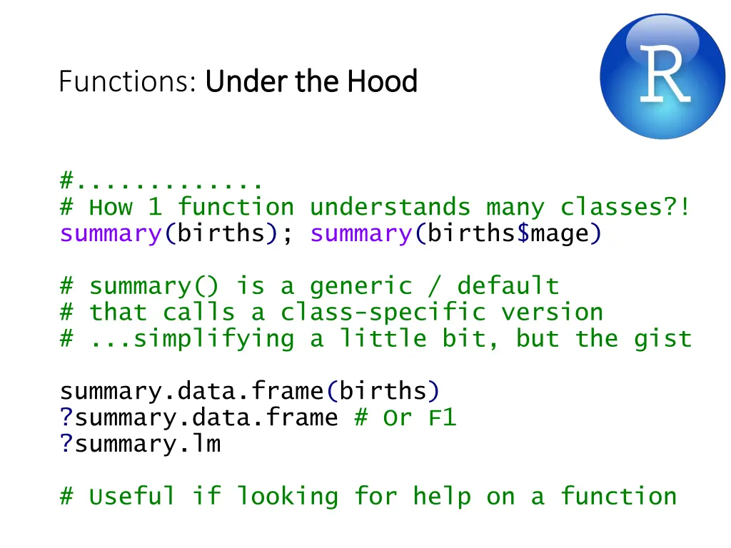 functions under the hood under the hood