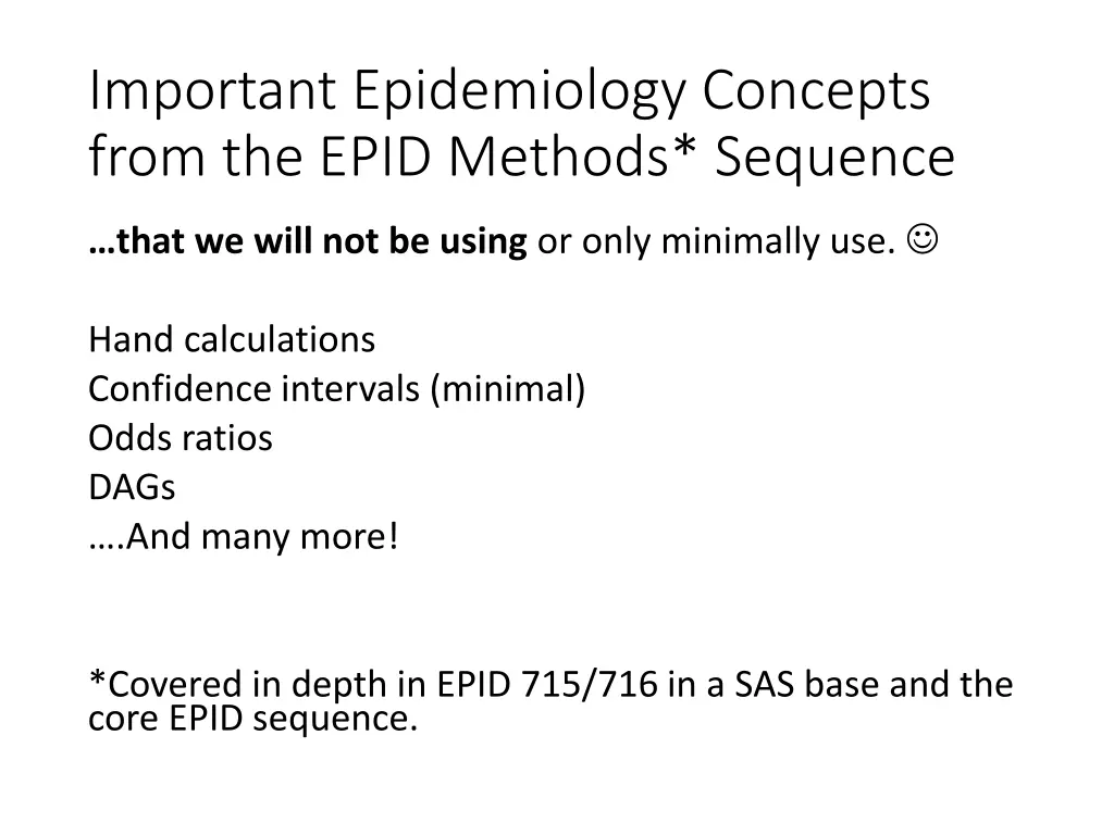 important epidemiology concepts from the epid 1